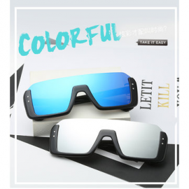 Unisex Retro Big Box Square Anti-UV Sunglasses Half Frame Rivet Sunshade Sunglasses for Sunglasses