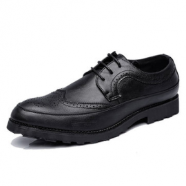 Large Size Men Brogue Carved Lace Up Business Casual Oxfords for Formal Shoes