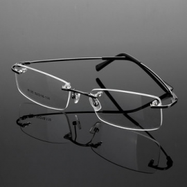 Men Rimless Glasses Memory Optical Eyeglasses Titanium Spectacles Frame for Glasses