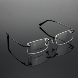 Men Rimless Glasses Memory Optical Eyeglasses Titanium Spectacles Frame for Glasses