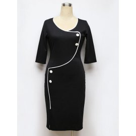 Cross Wrap Solid Color Half Sleeve Dress For Women for Dresses