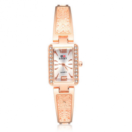 Rose Gold Case Rectangle Dial Design Ladies Bracelet Watch Fashion Style Quartz Watch for Watches