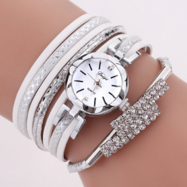 Shining Crystal Women Bracelet Watch Flower Dial Case Tourist Quartz Watch for Watches