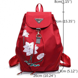 Women Nylon Backpack Travel Bags Print Large Capacity National Bags for Backpack