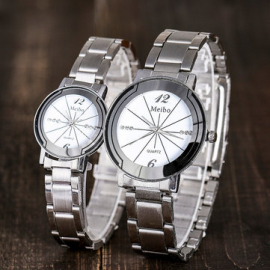 Classic Quartz Creative Couple Watch Stainless Steel Minimalist Watch Casual Wrist Watch Gifts for Couple Watches